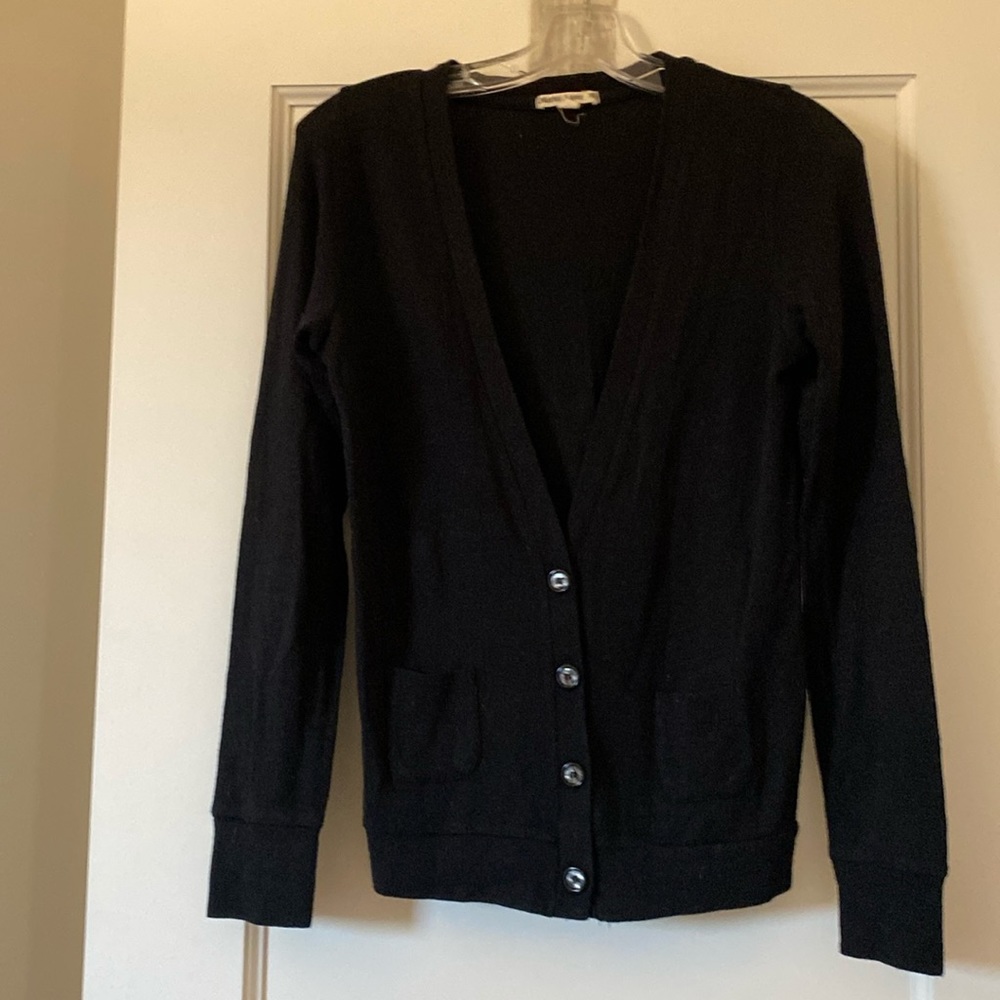 Marine layer black cotton v cardigan.